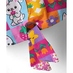 Babyhug Single Jersey Knit Singlet Top & Shorts Set with Bunny Print - White Purple & Pink