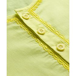 Babyhug Cotton Full Sleeves Solid Color Kurta Dhoti Set - Limegreen