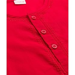 Babyhug Cotton Woven Full Sleeves Solid Color Kurta Dhoti Set - Red