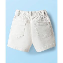 Babyhug Single Jersey Knit Half Sleeves Top & Shorts Set with Heart & Rainbow Print - White & Blue