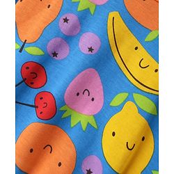 Babyhug Single Jersey Knit Half Sleeves Top & Shorts Set with Tropical Print - White & Blue