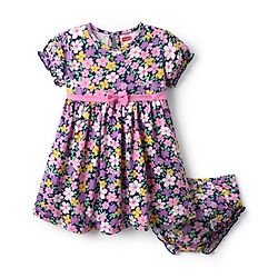 Babyhug 100% Cotton Half Sleeves Floral Printed Frock With Bloomer - Multicolour