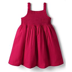 Babyhug 100% Cotton Full Sleeves Solid Coloured Frock With Blazer Style Jacket - Dark Pink