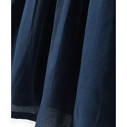 Babyhug Cotton Woven Sleeveless Solid Frock With Belt - Navy Blue