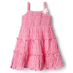 Babyhug Cotton Woven Sleeveless Frock with Floral Applique - Pink