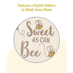 Babyhug Premium Cotton Knitted Blanket Sweet HoneyBee Print   - Yellow
