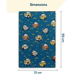 Babyhug Premium Cotton Knitted Blanket Sweet HoneyBee Print   - Yellow