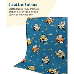Babyhug Premium Cotton Knitted Blanket Sweet HoneyBee Print   - Yellow