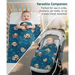 Babyhug Premium Cotton Knitted Blanket Sweet HoneyBee Print   - Yellow