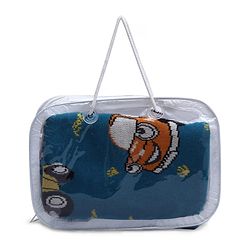 Babyhug Premium Cotton Knitted Blanket Sweet HoneyBee Print   - Yellow