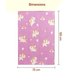 Babyhug Premium Cotton Knitted Blanket Sweet HoneyBee Print   - Yellow