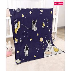 Babyhug Premium Cotton Knitted Blanket Sweet HoneyBee Print   - Yellow
