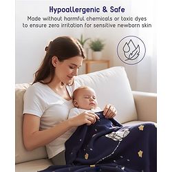 Babyhug Premium Cotton Knitted Blanket Sweet HoneyBee Print   - Yellow