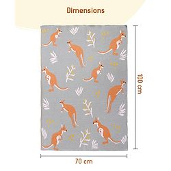 Babyhug Premium Cotton Knitted Blanket Sweet HoneyBee Print   - Yellow