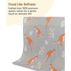 Babyhug Premium Cotton Knitted Blanket Sweet HoneyBee Print   - Yellow
