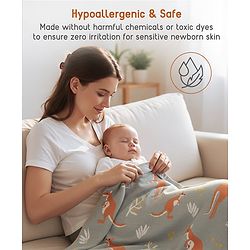 Babyhug Premium Cotton Knitted Blanket Sweet HoneyBee Print   - Yellow