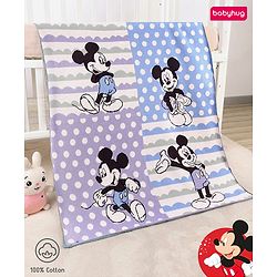Babyhug Premium Cotton Knitted Blanket Sweet HoneyBee Print   - Yellow