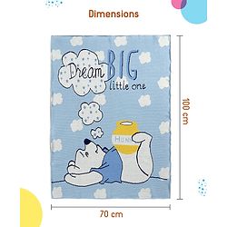 Babyhug Premium Cotton Knitted Blanket Sweet HoneyBee Print   - Yellow