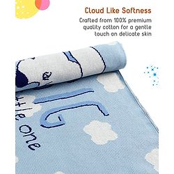 Babyhug Premium Cotton Knitted Blanket Sweet HoneyBee Print   - Yellow