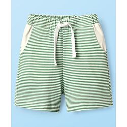 Babyhug Single Jersey Knit Half Sleeves T-Shirt & Short Set With Text Print & Ear Applique - Light Green