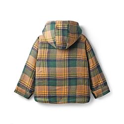 Babyhug Knit Full Sleeves Checks Hooded Winter Jacket - Multicolor