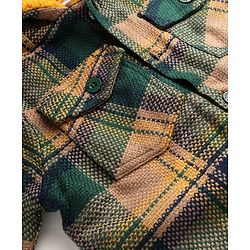 Babyhug Knit Full Sleeves Checks Hooded Winter Jacket - Multicolor