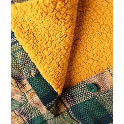 Babyhug Knit Full Sleeves Checks Hooded Winter Jacket - Multicolor