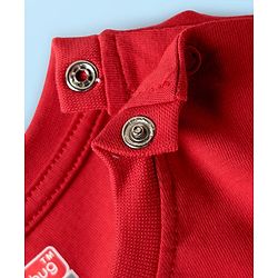 Babyhug 100% Cotton Single Jersey Knit Half Sleeves T-Shirt & Shorts Set with Bus Print - Red & White