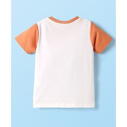 Babyhug Single Jersey Knit Half Sleeves T-Shirt & Shorts Set with Construction Print - White