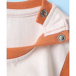 Babyhug Single Jersey Knit Half Sleeves T-Shirt & Shorts Set with Construction Print - White