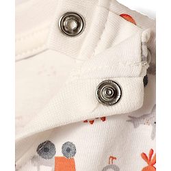 Babyhug Single Jersey Knit Half Sleeves T-Shirt & Short Set With Vehicle Print - White