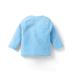 Babyhug Sherpa Fur Knit Full Sleeves Winter Wear Co-ord Set With Applique - Light Blue