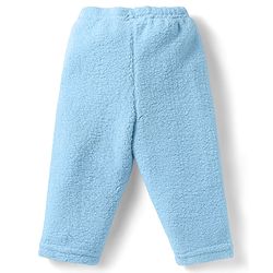 Babyhug Sherpa Fur Knit Full Sleeves Winter Wear Co-ord Set With Applique - Light Blue