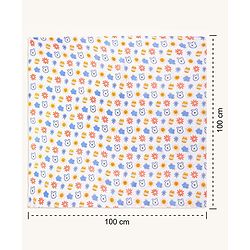 Babyhug Disney 100% Cotton Muslin Multipurpose Swaddle Wrap Winnie The Pooh Print| Breathable Hypoallergenic Fabric| Nursing Cover Stroller Cover Burp Cloth Pack of 3 - Multicolor
