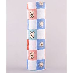 Babyhug Disney 100% Cotton Muslin Multipurpose Swaddle Wrap Winnie The Pooh Print| Breathable Hypoallergenic Fabric| Nursing Cover Stroller Cover Burp Cloth Pack of 3 - Multicolor