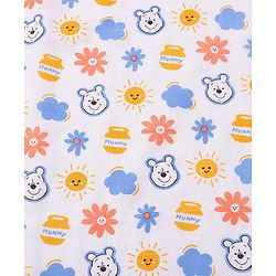 Babyhug Disney 100% Cotton Muslin Multipurpose Swaddle Wrap Winnie The Pooh Print| Breathable Hypoallergenic Fabric| Nursing Cover Stroller Cover Burp Cloth Pack of 3 - Multicolor