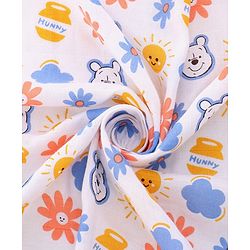 Babyhug Disney 100% Cotton Muslin Multipurpose Swaddle Wrap Winnie The Pooh Print| Breathable Hypoallergenic Fabric| Nursing Cover Stroller Cover Burp Cloth Pack of 3 - Multicolor