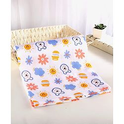 Babyhug Disney 100% Cotton Muslin Multipurpose Swaddle Wrap Winnie The Pooh Print| Breathable Hypoallergenic Fabric| Nursing Cover Stroller Cover Burp Cloth Pack of 3 - Multicolor