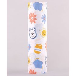 Babyhug Disney 100% Cotton Muslin Multipurpose Swaddle Wrap Winnie The Pooh Print| Breathable Hypoallergenic Fabric| Nursing Cover Stroller Cover Burp Cloth Pack of 3 - Multicolor