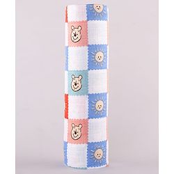 Babyhug Disney 100% Cotton Muslin Multipurpose Swaddle Wrap Winnie The Pooh Print| Breathable Hypoallergenic Fabric| Nursing Cover Stroller Cover Burp Cloth Pack of 3 - Multicolor