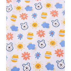 Babyhug Disney 100% Cotton Muslin Multipurpose Swaddle Wrap Winnie The Pooh Print| Breathable Hypoallergenic Fabric| Nursing Cover Stroller Cover Burp Cloth Pack of 3 - Multicolor