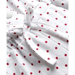 Babyhug Cotton Knit Cap Sleeves Shirt with Jumpsuit Set with Floral Print - Black & White