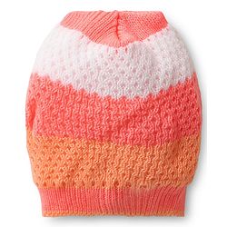 Babyhug Knitted Full Sleeves Striped Front Open Sweater Set with Color Block Design Booties & Cap - Orange