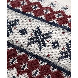 Babyhug Knit Full Sleeves Sweater Set With Aztec Design - Maroon