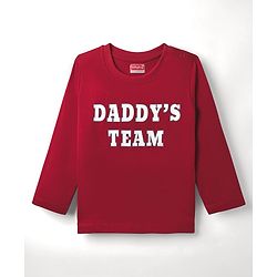 Babyhug 100% Cotton Knit Full Sleeves T-Shirt with Text Print - Red