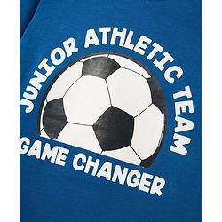 Babyhug 100% Cotton Knit Full Sleeves T-Shirt With Game Changer Text Print - Blue