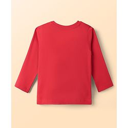 Babyhug 100% Cotton Knit Full Sleeves T-Shirts with Dino Graphics Pack of 3 - Red Navy Blue & Grey