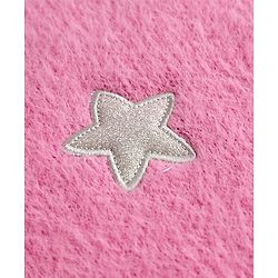 Babyhug Knit Full Sleeves Extra Soft Hairy Eyelash Yarn Turtle Neck Pullover Sweater with Star Patch Detailing - Pink