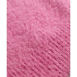 Babyhug Knit Full Sleeves Extra Soft Hairy Eyelash Yarn Turtle Neck Pullover Sweater with Star Patch Detailing - Pink
