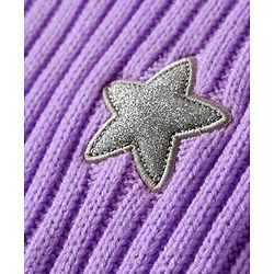 Babyhug Knitted Full Drop Shoulder Sleeves Skivi Sweater With Star Patch - Purple